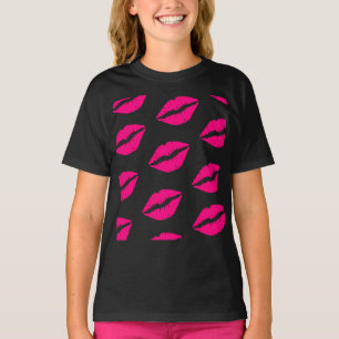 Camiseta gráfica de estampado de labios rosa calie