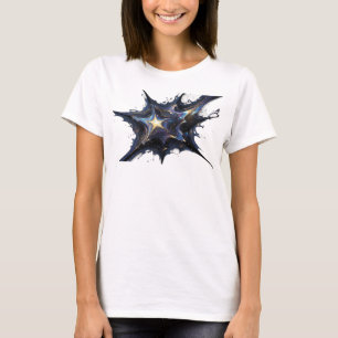 Camiseta gráfica de estrellas abstractas doradas c