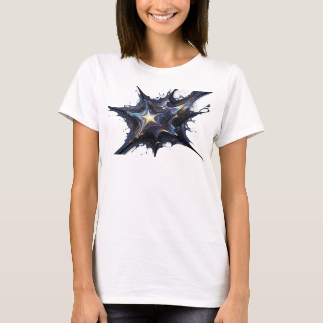 Camiseta gráfica de estrellas abstractas doradas c (Anverso)