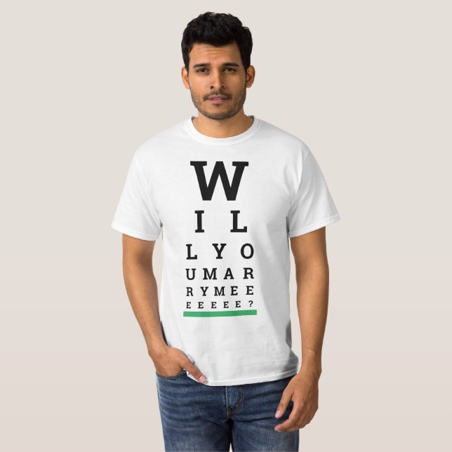 Camiseta Gráfica de examen ocular de propuesta de matrimoni (Anverso completo)