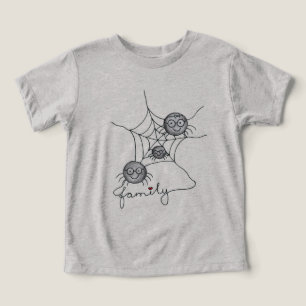 Camiseta gráfica de familia de araña adorable para