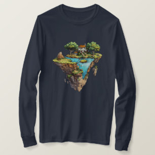 Camiseta gráfica de fantasía de isla flotante – Má