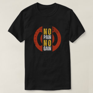 Camiseta Gráfica de Fitness 'No Pain No Gain'
