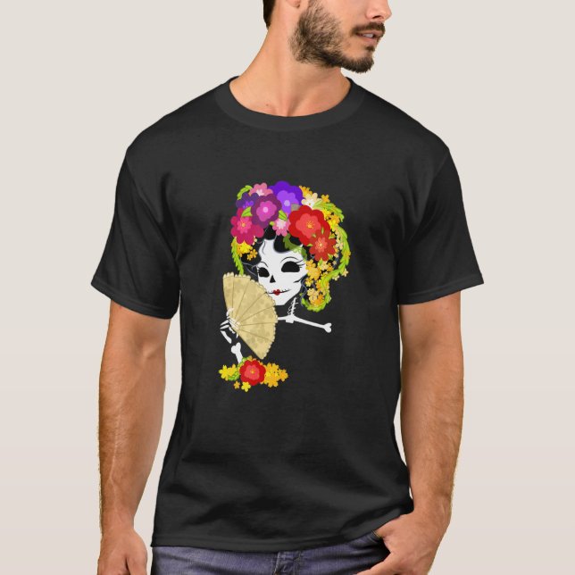 Camiseta gráfica de flores de azúcar coloridas cal (Anverso)