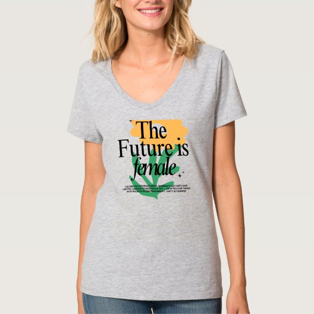 Camiseta gráfica de flores feministas, empoderamie (Anverso)