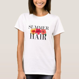 Camiseta gráfica de flores hawaianas para cabello 