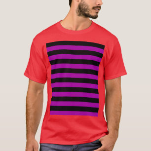 Camiseta Gráfica de franjas horizontales púrpura y negra 1