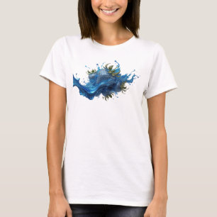 Camiseta gráfica de fresas abstractas Navy Edgy