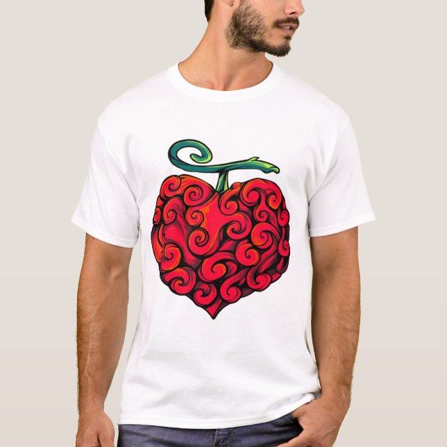 Camiseta gráfica de fruta de llama en forma de cor (Anverso)