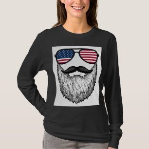 Camiseta gráfica de gafas de sol con barba patriót