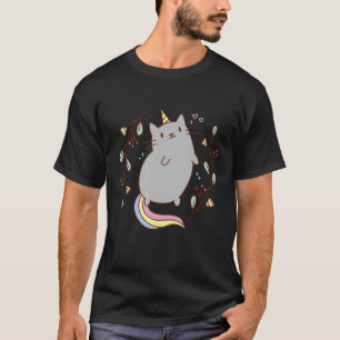 Camiseta Gráfica de gatito unicornio lindo