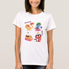 Camiseta gráfica de gato adorable kawaii para aman