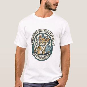 Camiseta Gráfica de Gato Arte de Arquitecto - Arqu