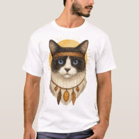 Camiseta gráfica de gato de ojos azules boho atrap