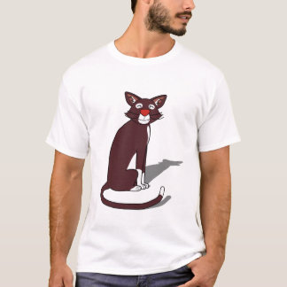 Camiseta gráfica de gato marrón lindo para hombres