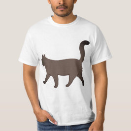 Camiseta Gráfica de gato minimalista lindo | Gato caminando