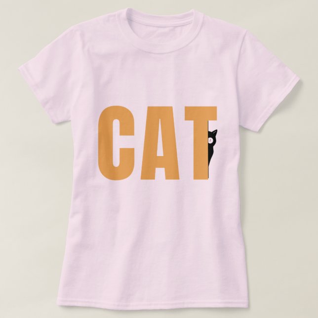 Camiseta Gráfica de gato negro asomando un pedo, gato asoma (Diseño del anverso)