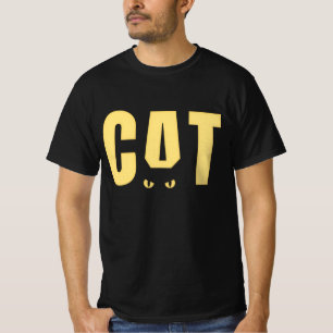 Camiseta gráfica de gato negro divertido para homb