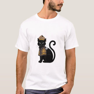 Camiseta gráfica de gato negro guerrero