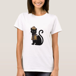 Camiseta Gráfica de Gato Negro Guerrero