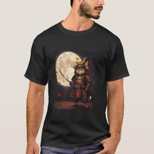 Camiseta Gráfica de gato samurái, guerrero, arte japonés vi