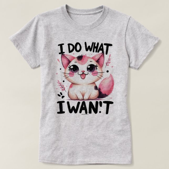Camiseta Gráfica de Gato Sarcástico - Hago lo que  (Diseño del anverso)