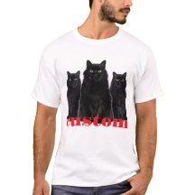 Camiseta gráfica de gatos negros personalizado
