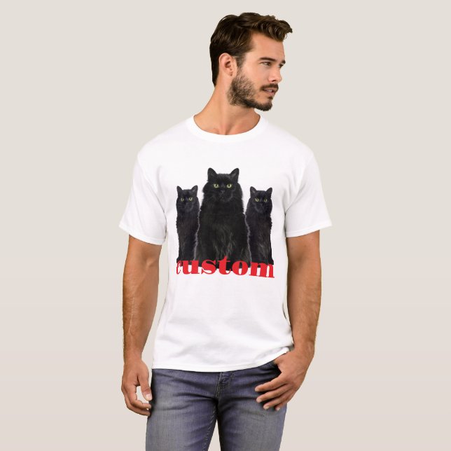 Camiseta gráfica de gatos negros personalizado (Anverso completo)