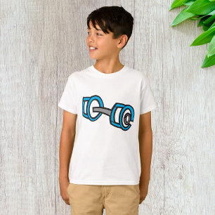 Camiseta Gráfica de Gimnasio gris y azul Dumbbell para Guay