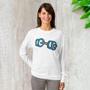 Camiseta Gráfica de Gimnasio gris y azul Dumbbell para Guay