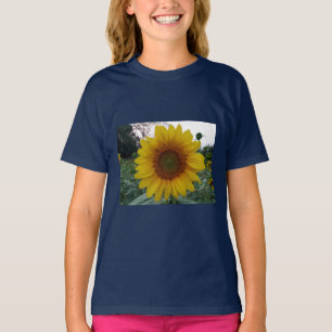 Camiseta gráfica de girasol soleado para niñas ele
