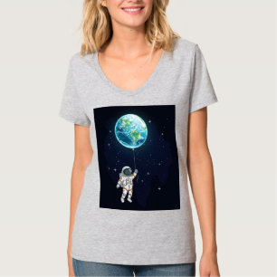 Camiseta gráfica de globo terrestre astronauta