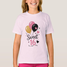 Camiseta gráfica de globos Sweet 16 para chicas ad