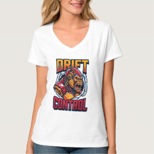 Camiseta gráfica de gorila cibernético de control 