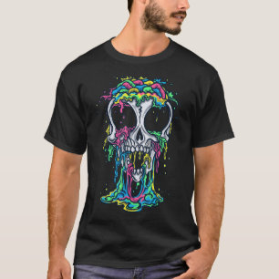 Camiseta Gráfica de goteo de pintura colorida de Halloween 