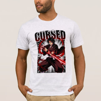 Camiseta Gráfica de guerrero katana de estilo anime oscuro