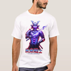 Camiseta Gráfica de Guerrero Samurái de Neón