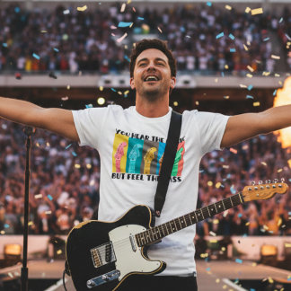 Camiseta Gráfica de guitarra y música retro 70