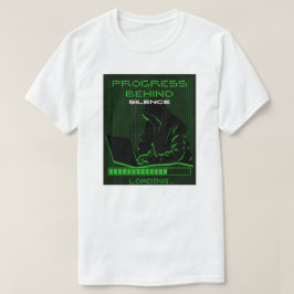 Camiseta gráfica de hacker cargando portátil