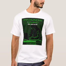 Camiseta gráfica de hacker cargando portátil