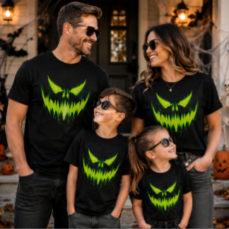 Camiseta gráfica de Halloween con cara de monstruo