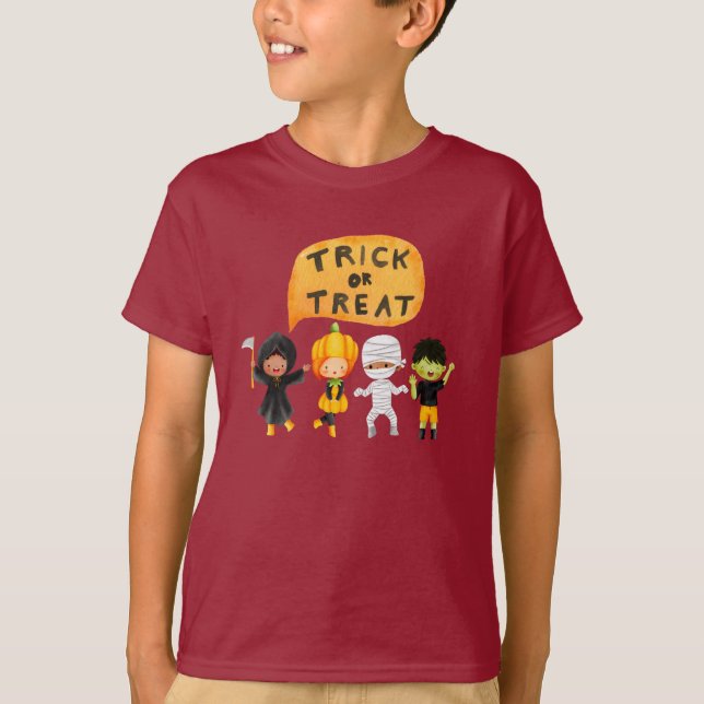 Camiseta Gráfica De Halloween Trick O Treat (Anverso)