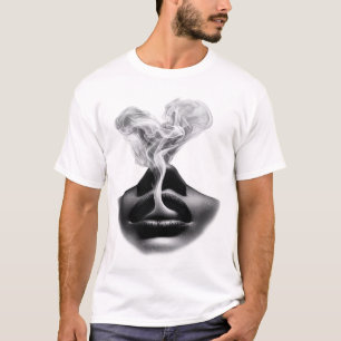 Camiseta gráfica de hombre con rostro de humo abst