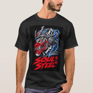 Camiseta gráfica de hombre Cyber Samurai Tiger Sou
