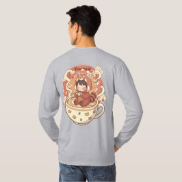 Camiseta gráfica de hombre de café de panda rojo a