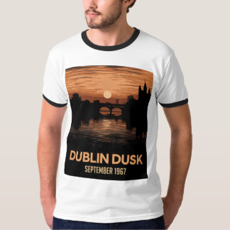 Camiseta gráfica de hombre Dublin Dusk Irlanda Tee