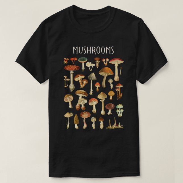 Camiseta Gráfica de hongos vintage (Diseño del anverso)