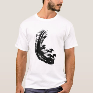 Camiseta Gráfica de Horses Lover Feathers