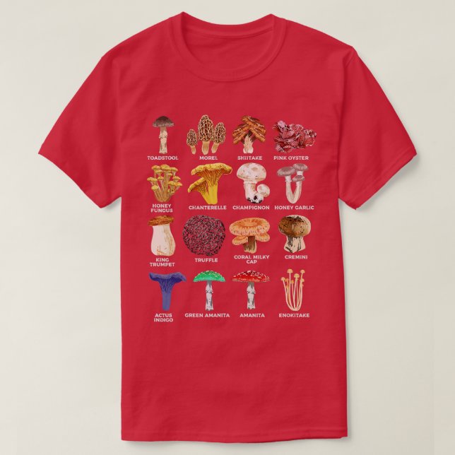 Camiseta Gráfica de identificación de hongos Micología para (Diseño del anverso)