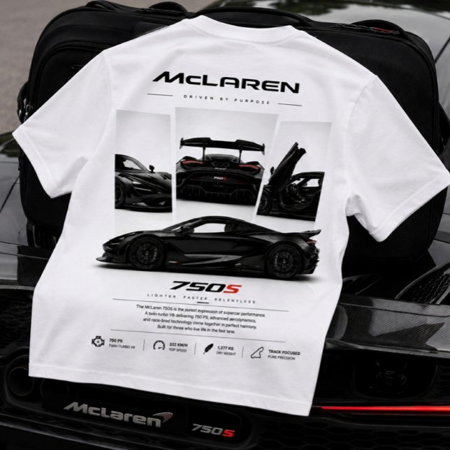 Camiseta Gráfica de impresión de supercoche (McLaren 750S Supercar tee)